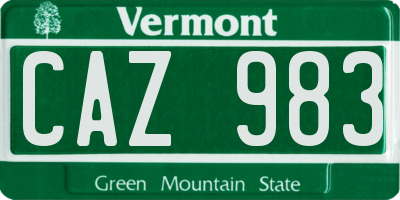 VT license plate CAZ983