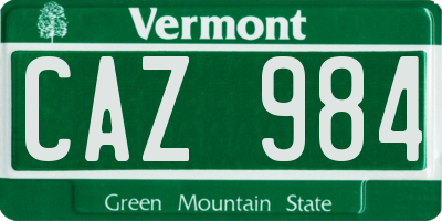 VT license plate CAZ984