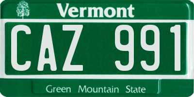 VT license plate CAZ991