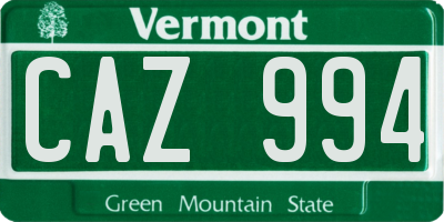 VT license plate CAZ994
