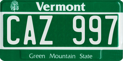 VT license plate CAZ997