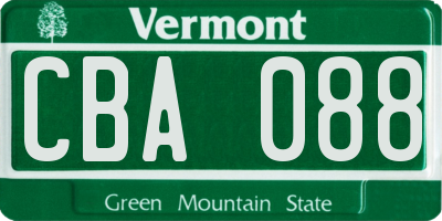 VT license plate CBA088