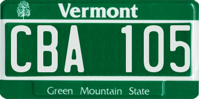 VT license plate CBA105