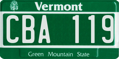 VT license plate CBA119