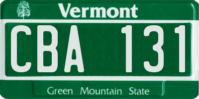 VT license plate CBA131