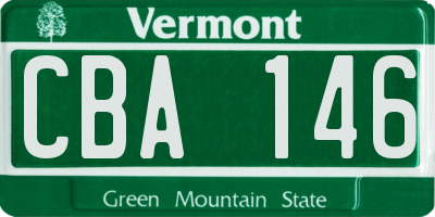 VT license plate CBA146