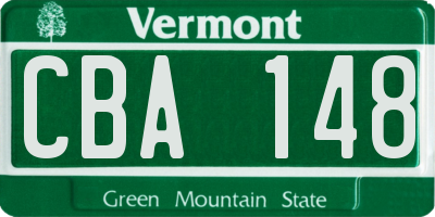 VT license plate CBA148