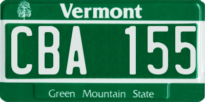 VT license plate CBA155