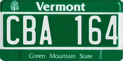 VT license plate CBA164
