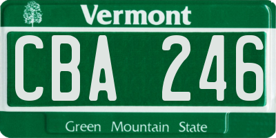 VT license plate CBA246