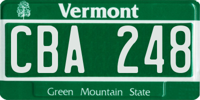VT license plate CBA248