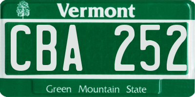 VT license plate CBA252