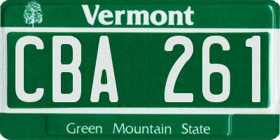 VT license plate CBA261