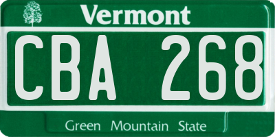 VT license plate CBA268