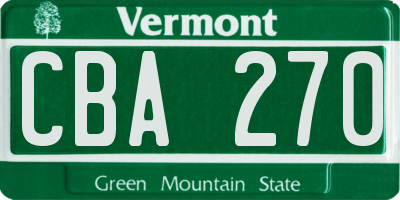 VT license plate CBA270