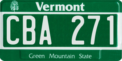 VT license plate CBA271