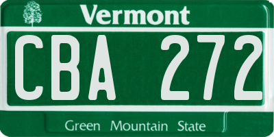 VT license plate CBA272