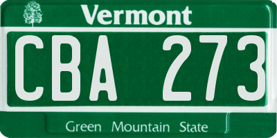 VT license plate CBA273