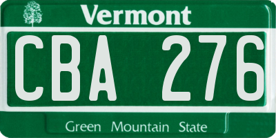 VT license plate CBA276