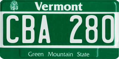 VT license plate CBA280