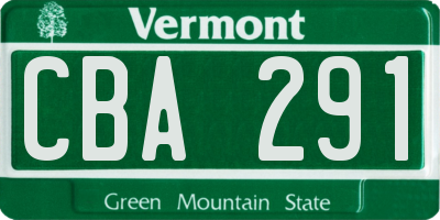 VT license plate CBA291