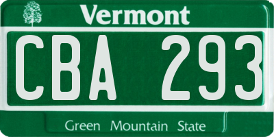 VT license plate CBA293