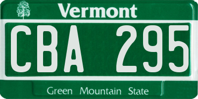 VT license plate CBA295