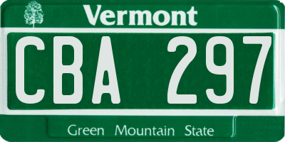 VT license plate CBA297