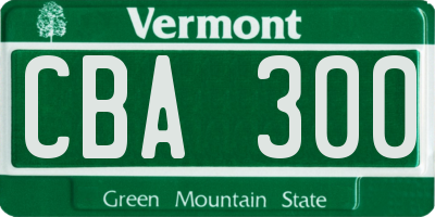 VT license plate CBA300