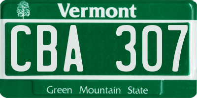 VT license plate CBA307