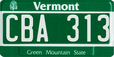 VT license plate CBA313