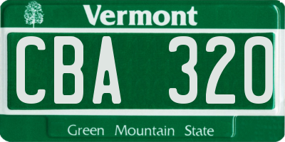 VT license plate CBA320