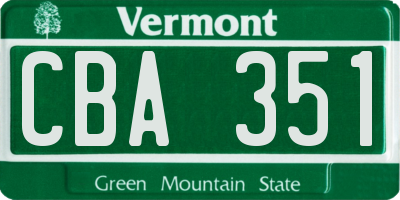VT license plate CBA351