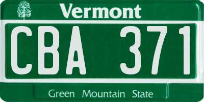 VT license plate CBA371
