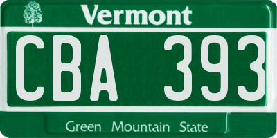 VT license plate CBA393