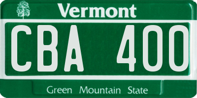 VT license plate CBA400
