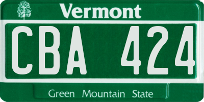 VT license plate CBA424