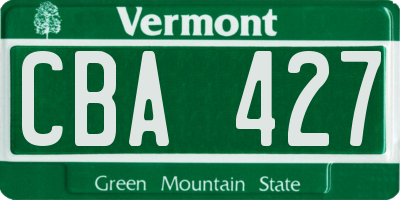 VT license plate CBA427
