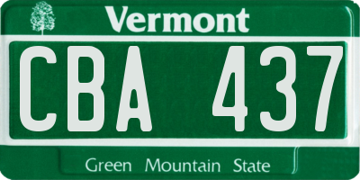 VT license plate CBA437