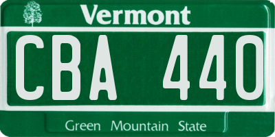 VT license plate CBA440