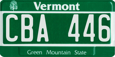 VT license plate CBA446