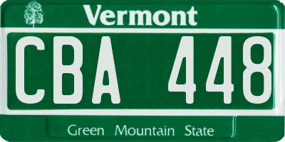 VT license plate CBA448
