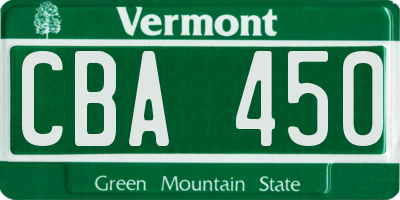 VT license plate CBA450