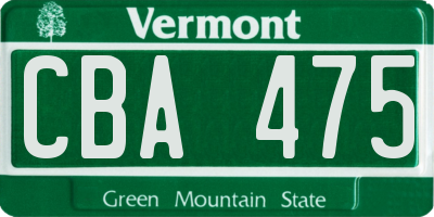 VT license plate CBA475