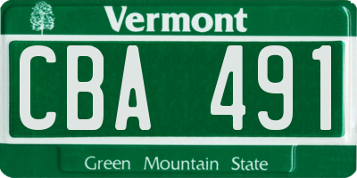 VT license plate CBA491