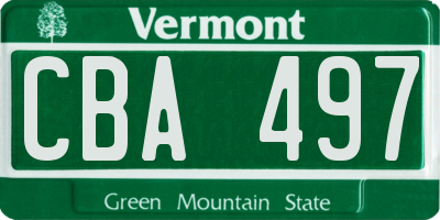 VT license plate CBA497