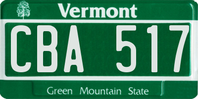 VT license plate CBA517