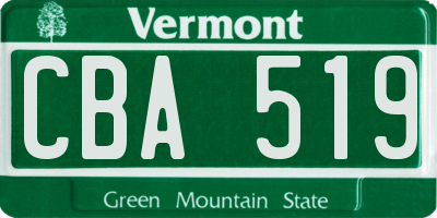 VT license plate CBA519
