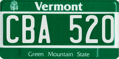 VT license plate CBA520