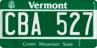 VT license plate CBA527